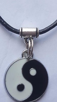Thai Buda encanto en 2MM Negro CUERO Encanto Collar Gargantilla 14 pulgadas