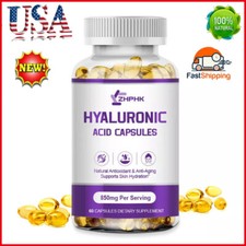 Hyaluronic Acid - 120 Capsules - 850Mg High Strength - Hair, Skin, Nail - Vegan