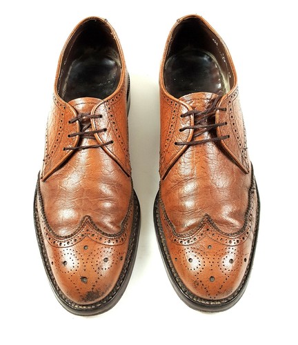 light tan wingtip shoes