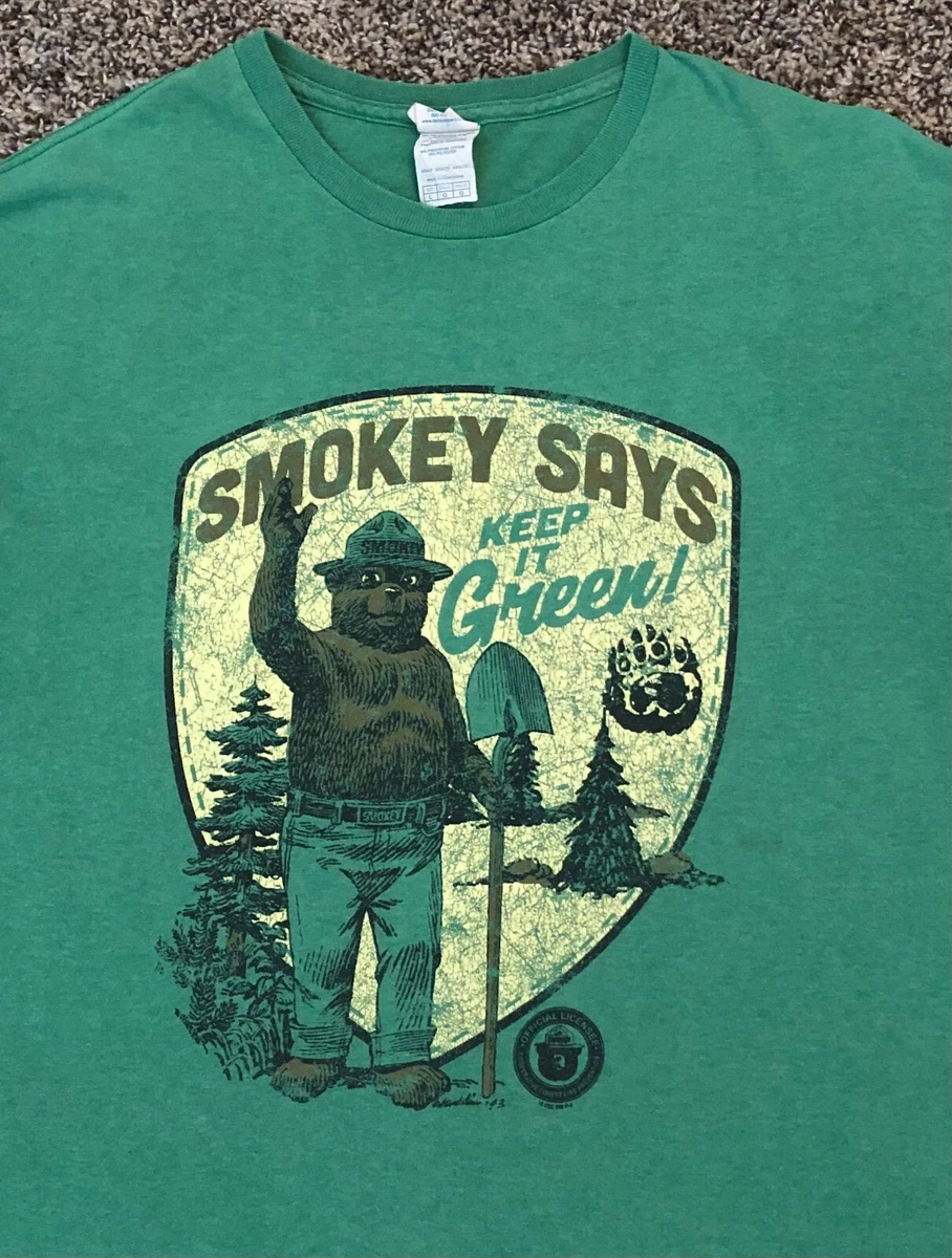 Smokey The Bear Official Smokey Says Keep It Green 1993 Graphic T Shirt Large