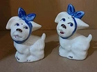Vintage Shawnee Mugsy Small Salt & Pepper Shakers 3.5” Sitting Dog Terrier