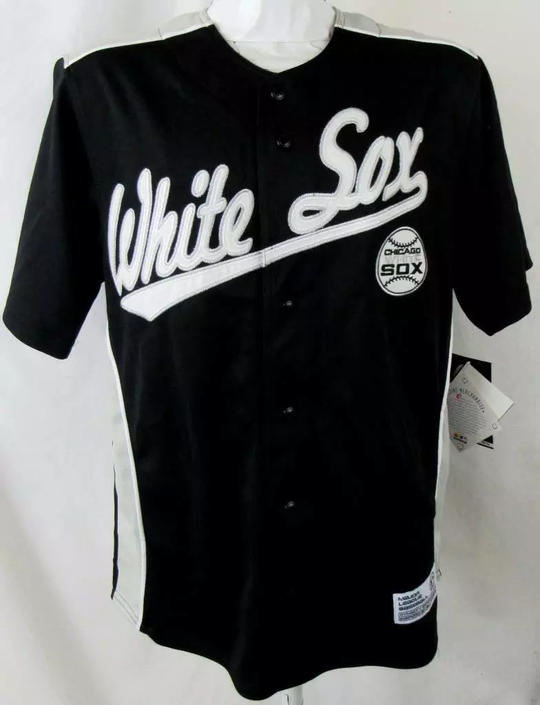 Chicago White Sox Dynasty Jersey Embroidered Black Button Down Mens Size XXL