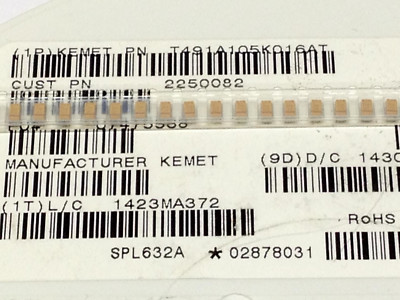 10 Stück 1µF 16V Kemet Tantalkondensator size A 1206 T491 10% (M2004)