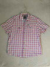 Wrangler Mens Shirt XL Multicolor Check Regular Fit Short Sleeve Button Up