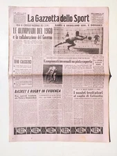 GAZZETTA DELLO SPORT 23 NOVEMBRE 1957 OLIMPIADI ROMA 1960 - GP CAMPARI LUGANO