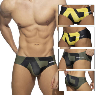【ADDICTED】EXTRA-LARGE LOGO SWIM BRIEF AD SEXY SPORT SWIMWEAR ADS045