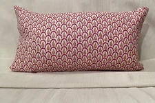 12” x 24” PETER FASANO Talia Papaya Hand Print Cotton Fabric Custom PILLOW COVER