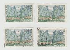 France 1965 4 timbres YT n° 1436 2 neufs 2 oblitérés- ouverture dissimulée, ouve