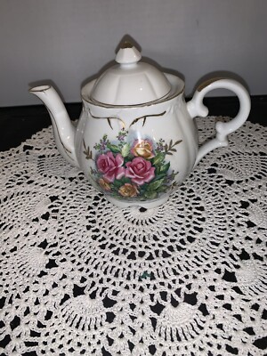Halsey fine China Tea Pot Musical Rose Denmark Plays Tea For Two