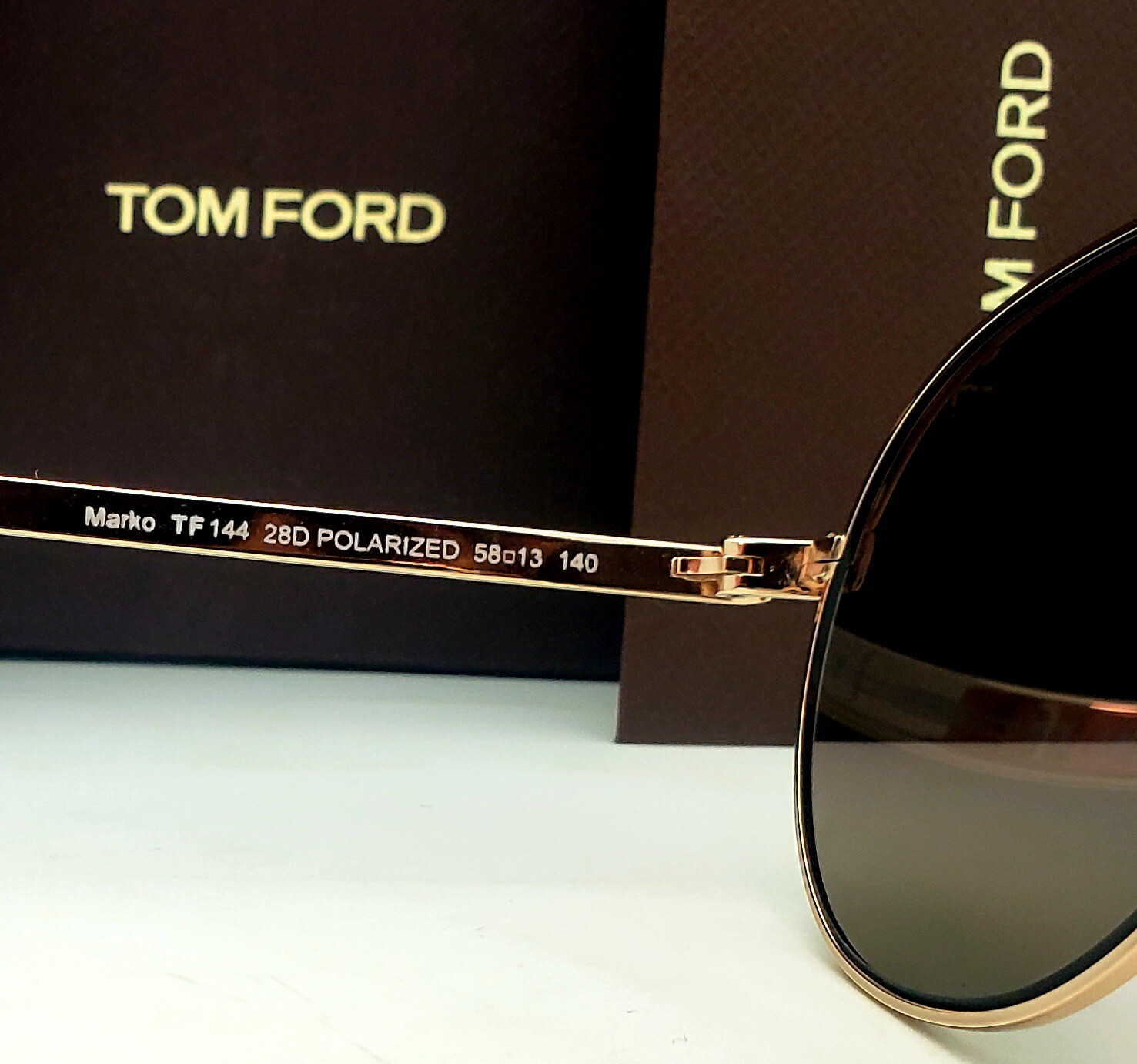JAMES BOND 007 SKYFALL TOM FORD Polarized Sunglasses MARKO TF 144 28D Gold Frame image 8