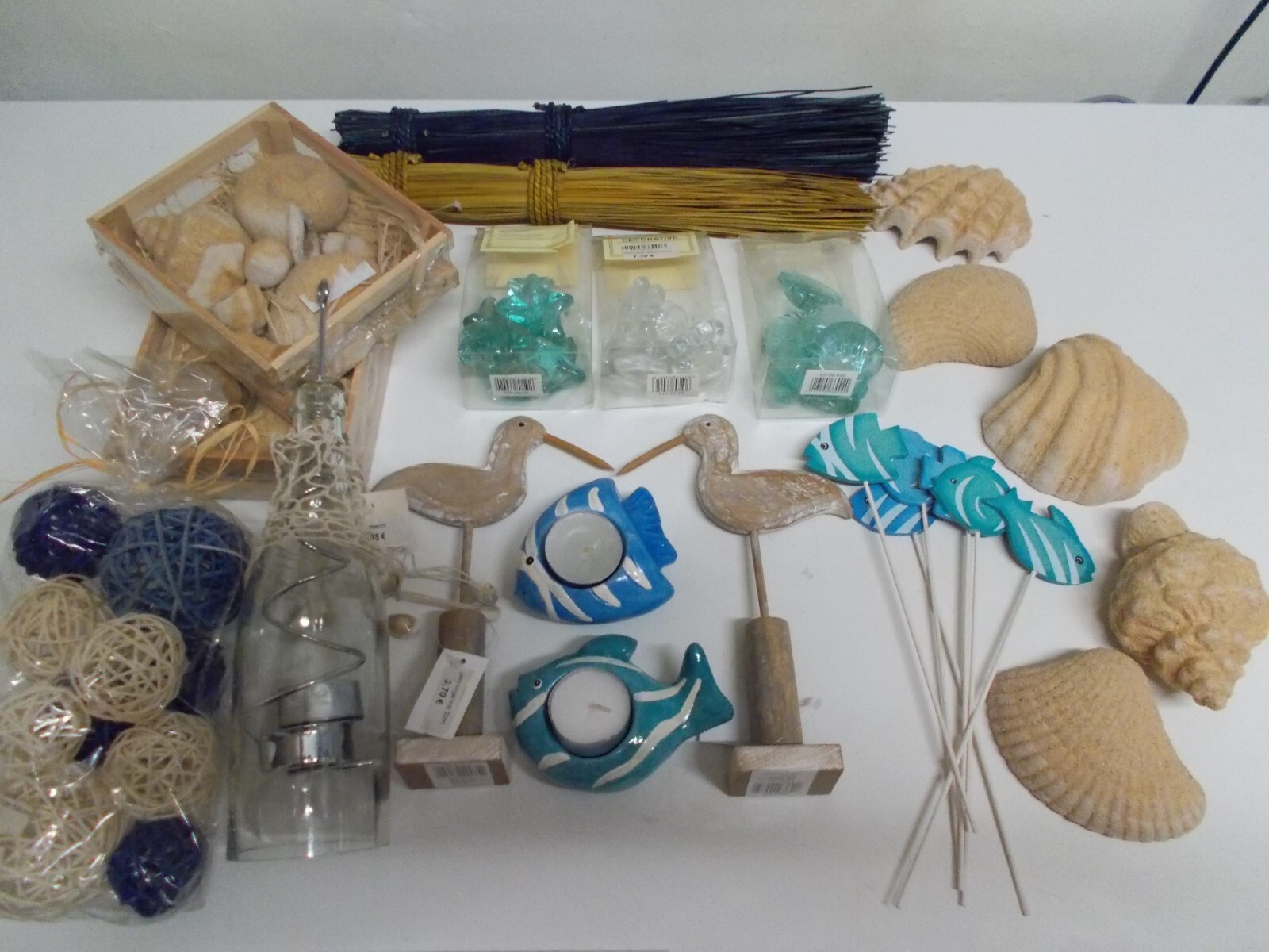 Décoration maritime de table pour fête thème plage et océan en bois naturel