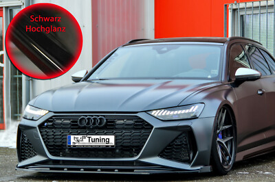 Frontspoiler Spoilerschwert Cuplippe mit Wing ABS für Audi RS6 C8 Schwarz Glanz