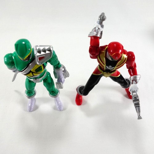 Bandai SCG Power Rangers Green Dino Charge & Red Super MegaForce Action Figures - Picture 2 of 6