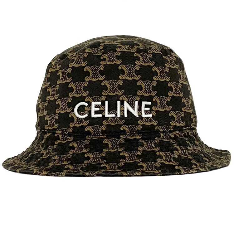 Céline バケットハット ホワイト ブラウン