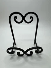 Vintage Metal Black Plate/Cookbook Holder Display Stand Rack