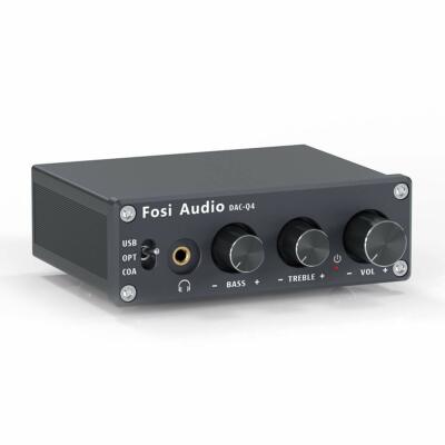 Fosi Audio Q4 Headphone Amplifier Mini Stereo DAC 24-Bit 192 KHz USB Optical Coa