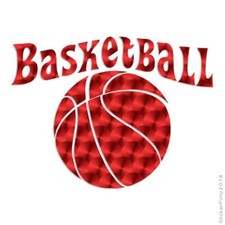 Basketball Text Ball, Vinyl Decal Sticker, 40 Patterns & 3 Sizes, #3358