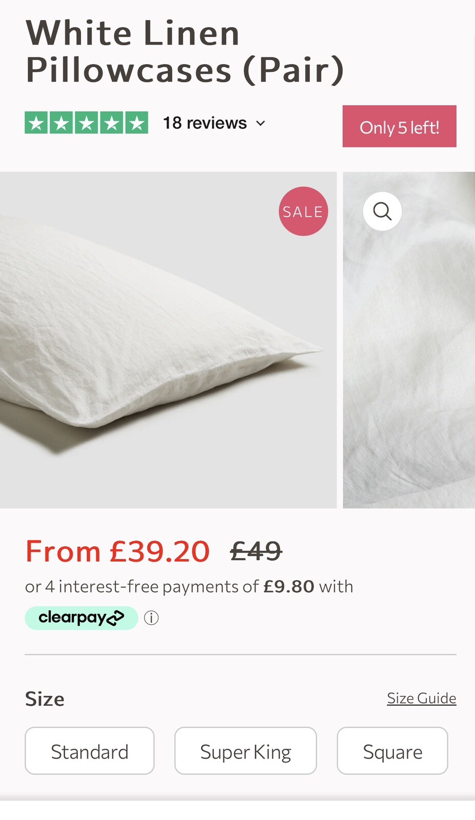 MADE 100 Linen Duvet Cover SuperKing White & 2 Piglet Pillow Cases