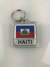 Haiti Flag Lucite Keychain / Key Ring. Haitian Pride. NIP. FREE US SHIPPING!