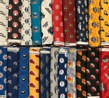 Various Sports Team Cotton Fabric by the Half Yard You Choose