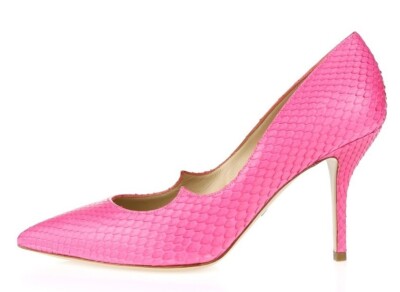 Paul Andrew Womens Kimura Neon Rose Python Leather Pumps Heels Shoes Sz. 38.5 M