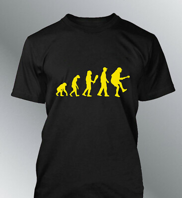 Herren T-Shirt Evolution Rock AC/DC Humor Human Rock Musik Angus Young ACDC