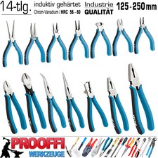 14 x Profi Zangen Schlosser Elektriker Kombi Spitz Kabel Schere Kneif Zange ERGO