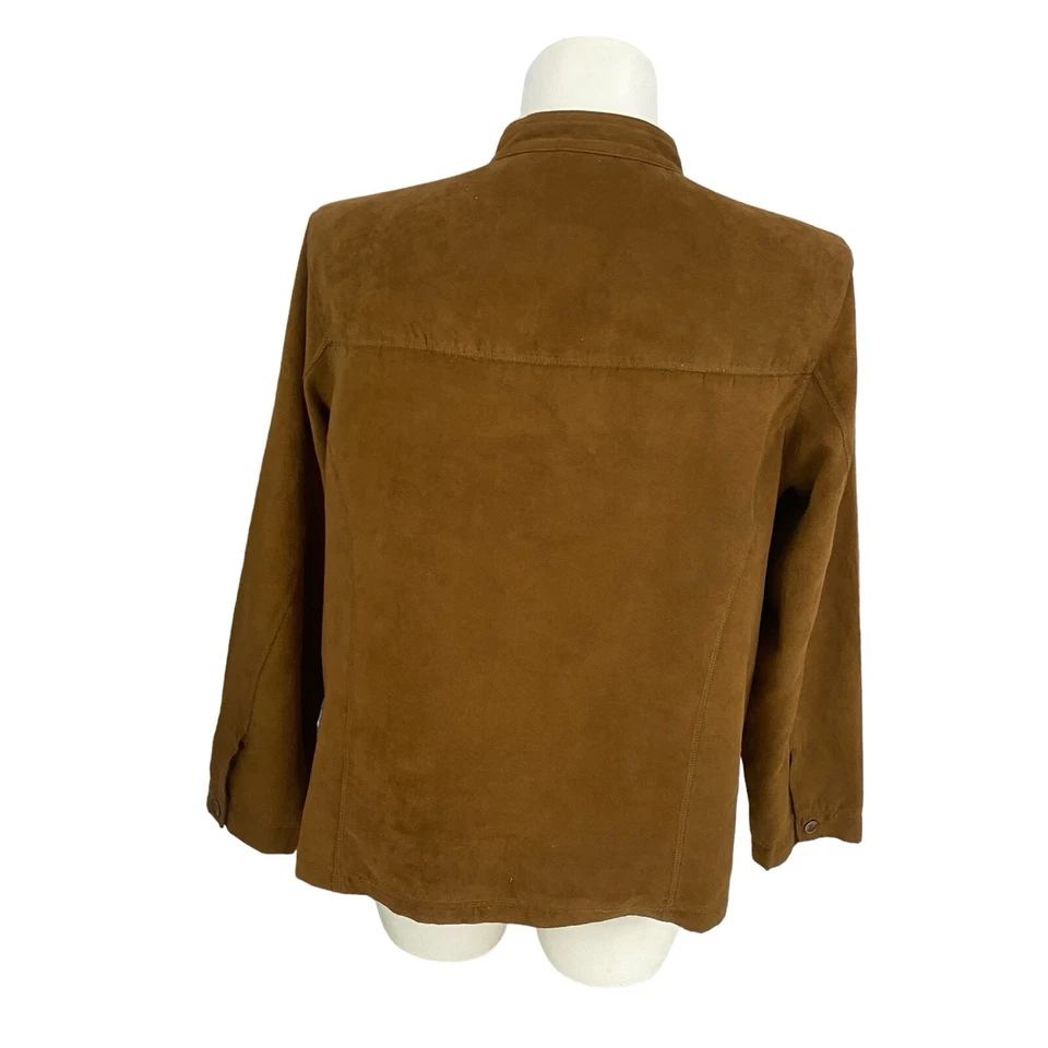 Blazer Erika Mujer 1x Marrón Bordado Floral Western Trabajo Oficina Chaqueta Informal Foto 2 de 4