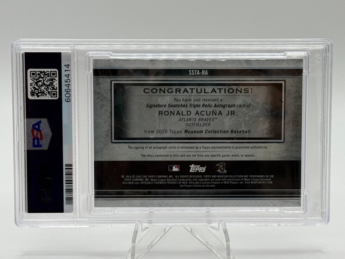 その他 TOPPS MUSEUM COLLECTION Acuna Jr. auto 2020 Topps Museum Ronald Acuna Jr Signature Swatches triple