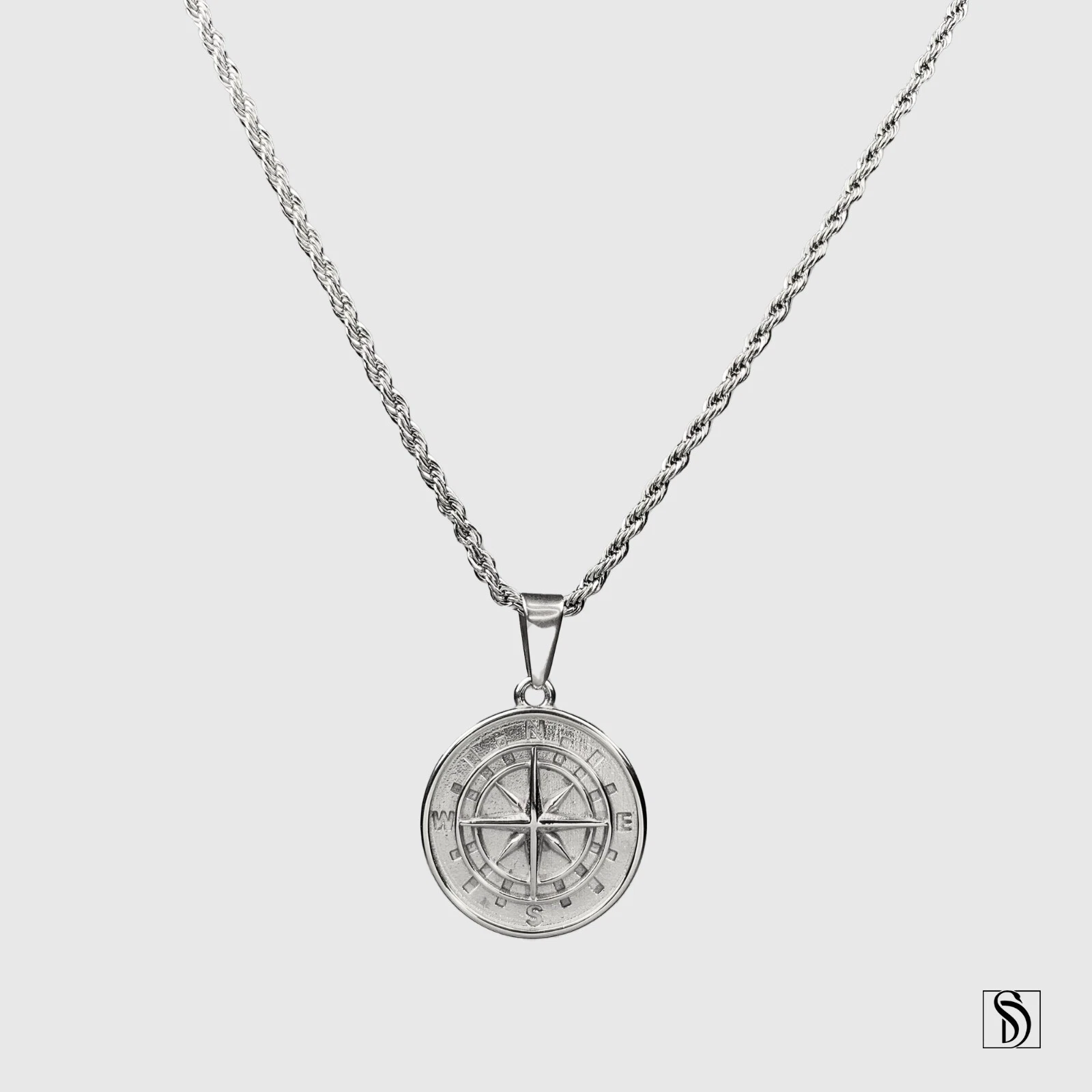 Collier boussole argent étoile du Nord pendentif imperméable bijoux cadeau pour voyageurs