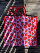 Reusable Tote Bag ~ 19" X18" X 8" ~ STRAWBERRIES ~ HomeGoods