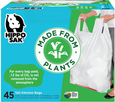- Plant Based Tall Kitchen Garbage Bags with Ergonomic Handles - 13 Gallon Trash