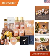 All-in-One Coconut & Vanilla 16-Piece Spa Gift: Facial & Bath Essentials