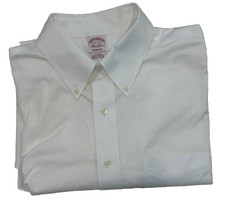 Brooks Brothers Dress Shirt 17 - 34 White Madison Non-Iron 100 US Supima Cotton