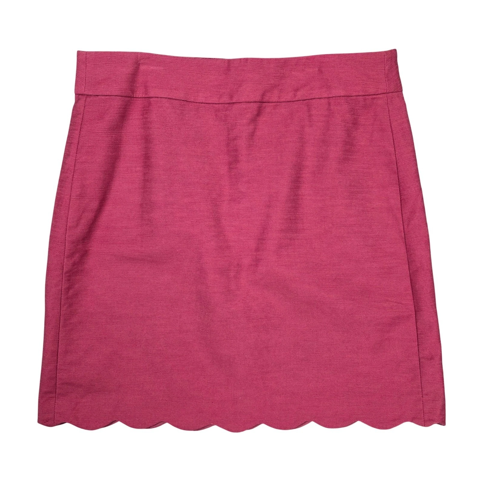 LOFT Scalloped Hem Mini Skirt Red Wine Women's Size 4