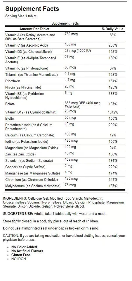 Nature Made Multi For Him 50+ Sin Hierro 90 Tabs Foto 2 de 2