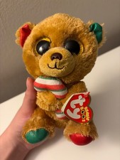 Ty Beanie Boos Bella Bear Plush 6 Inch Brown Candy Cane