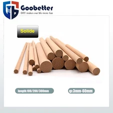 Wooden Dowel Rod 3mm 4mm 5mm 6mm 8mm - 60mm Diameters x 100mm 200mm 300mm Length