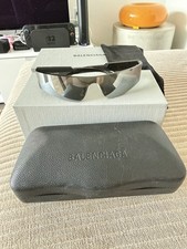Balenciaga 2023 Shield Mirrored Silver Lens Sunglasses unisex 