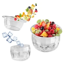 Ice Chilled Serving Dip Bowl 2 Pack Salad Dipping Set Cold Veggie Fruit Dish