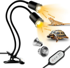 Lampada Riscaldante Tartarughe a Due Teste, 25W+50W Lampada Tartarughe Acqua E27