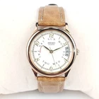 Vintage SEIKO 6F26-6009 Watch Rose Gold Tone Original Leather Band NEW  Battery