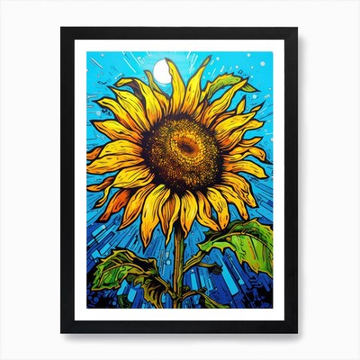 Sonnenblume 42 Kunstdruck gerahmt Wandbild Poster Leinwanddruck Bild
