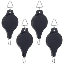 4 Pack Plant Pulley Retractable Hanger, Easy Reach Plant Pulley Adjustable He...