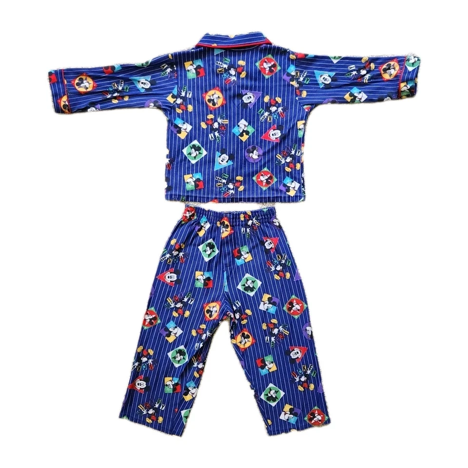 Pijama de Franela Disney De Colección Azul Juvenil Niño Talla 5 Años 90 Mickey Mouse Manga Larga Foto 2 de 4