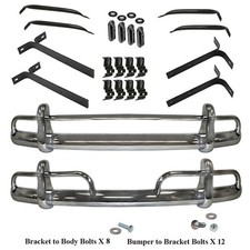 Vw Bug 1955-67 Front And Rear Bumper Kit With All Brackets Hardware Seals Vw Bug 1955-67 Front And Rear Bumper Kit With All Brackets Hardware Seals