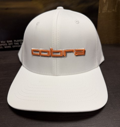NEW Cobra 3D Tour Cap Snapback Golf Hat - White Glow / Rickie Fowler Orange 2026