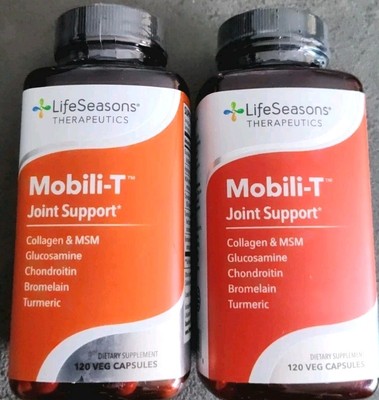  Lot Of 2  Life Seasons Mobili-T  Joint Support 120 Capsules Exp 11/2028   
