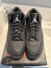 Air Jordan 3 Retro Black Flip Cement 2011 Metallic Silver 315767-001 Mens Sz 11