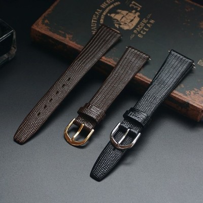 Vintage Leather Watch Strap 16 21mm Lizard Embossed Calf Skin Band UK